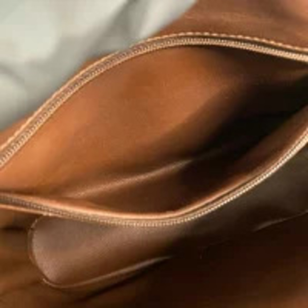 Saint Laurent L Cutout Leather Shoulder Bag Orange Brown - Picture 10 of 10